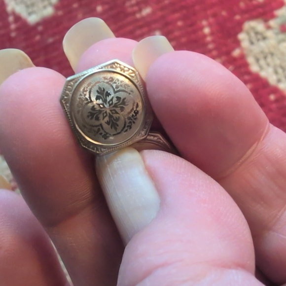 14k White Gold Art Deco Antique Cuff Links - Picture 7 of 8